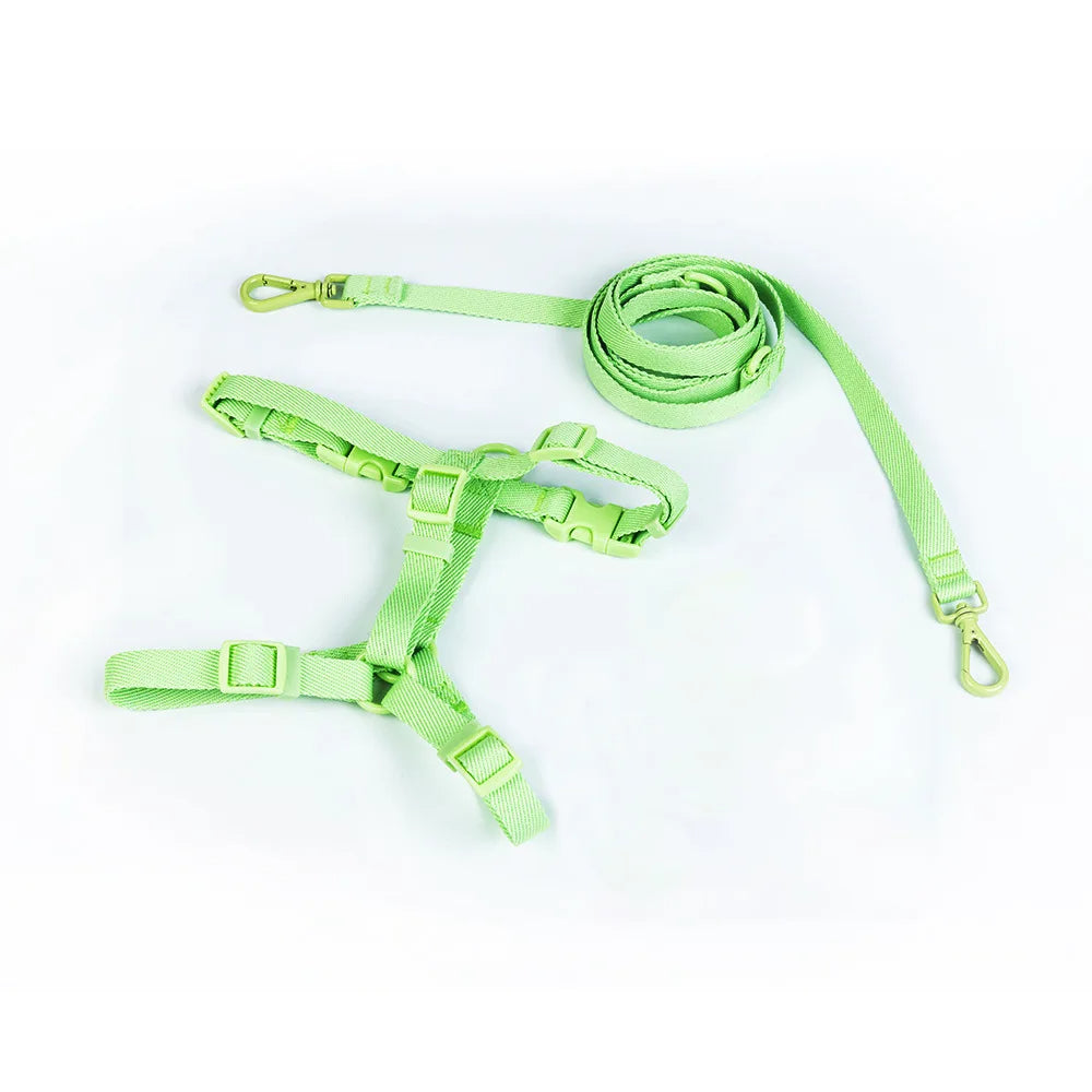 Cleo™ Macaron Dog Harness Set Dual-head leash