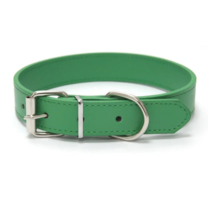Finn™ Solid PU Leather Dog Collar Adjustable