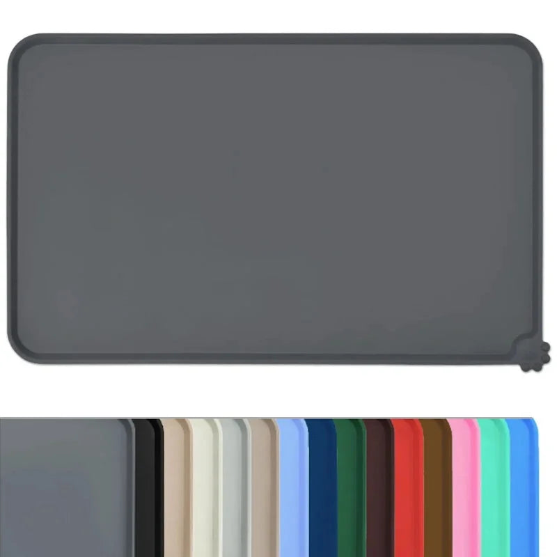 Waterproof Silicone Pet Food Mat – Non-Slip High-Lipped Feeding Pad for Dogs & Cats