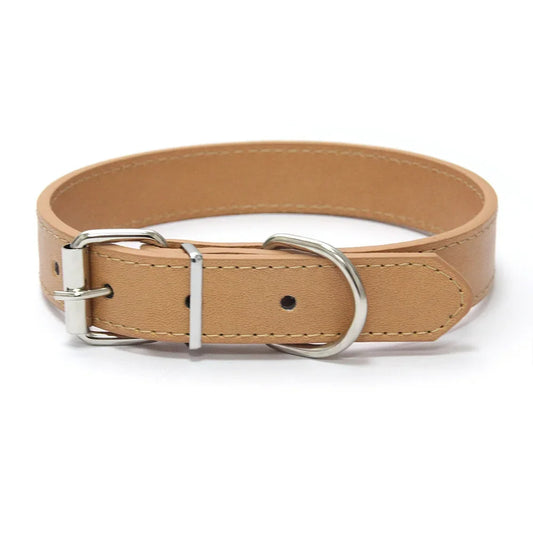 Finn™ Solid PU Leather Dog Collar Adjustable