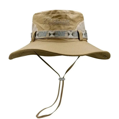 Summer Outdoor Hiking Bucket Hat for Men with UV Protection and Breathable Mesh