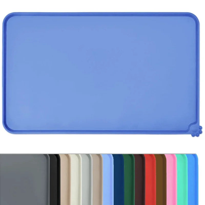 Waterproof Silicone Pet Food Mat – Non-Slip High-Lipped Feeding Pad for Dogs & Cats