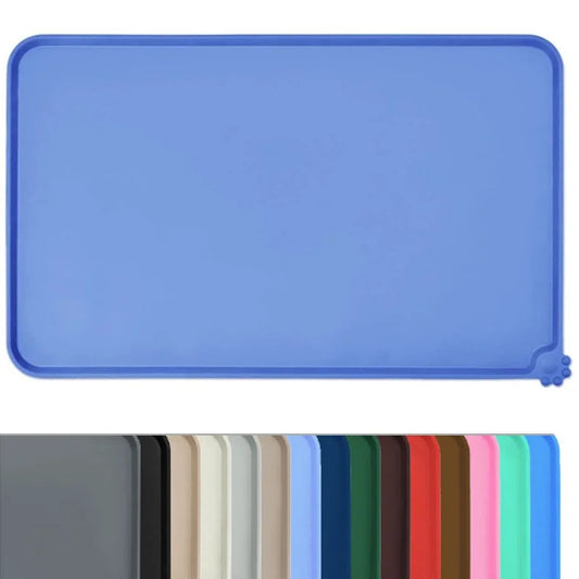 Waterproof Silicone Pet Food Mat – Non-Slip High-Lipped Feeding Pad for Dogs & Cats