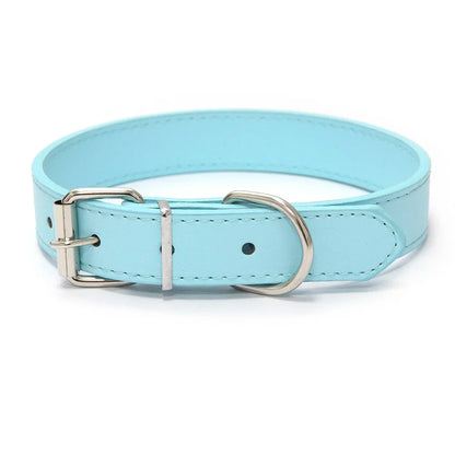 Finn™ Solid PU Leather Dog Collar Adjustable