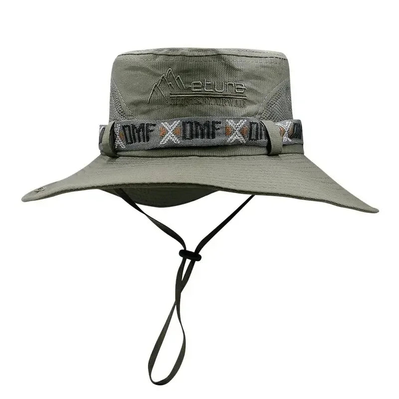 Summer Outdoor Hiking Bucket Hat for Men with UV Protection and Breathable Mesh