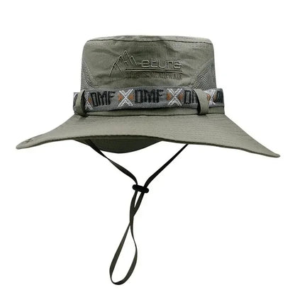 Summer Outdoor Hiking Bucket Hat for Men with UV Protection and Breathable Mesh