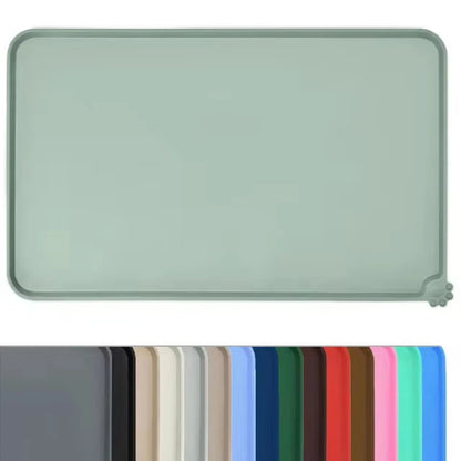 Waterproof Silicone Pet Food Mat – Non-Slip High-Lipped Feeding Pad for Dogs & Cats