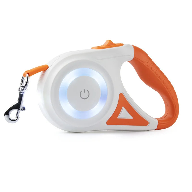 Lunvix | Retractable dog leash with LED flashlight for night walks (16 ft)