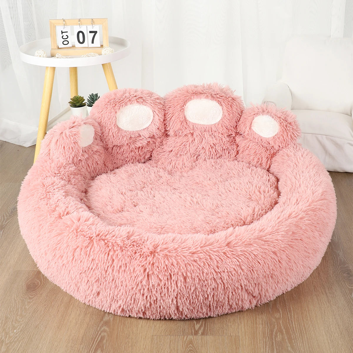 Luna™ Paw Plush Dog Bed – Cozy Comfort with a Playful Touch