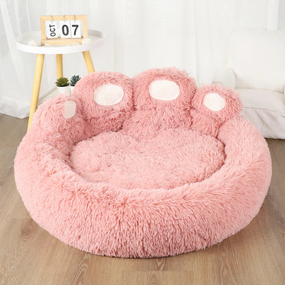 Luna™ Paw Plush Dog Bed – Cozy Comfort with a Playful Touch