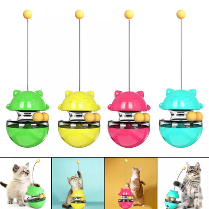 Oliver™ 3-in-1 Cat Wobble Toy with Treat Dispenser and Spring Ball