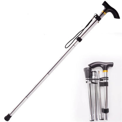 Folding Aluminum Walking Cane – Lightweight Telescopic Hiking & Trekking Stick