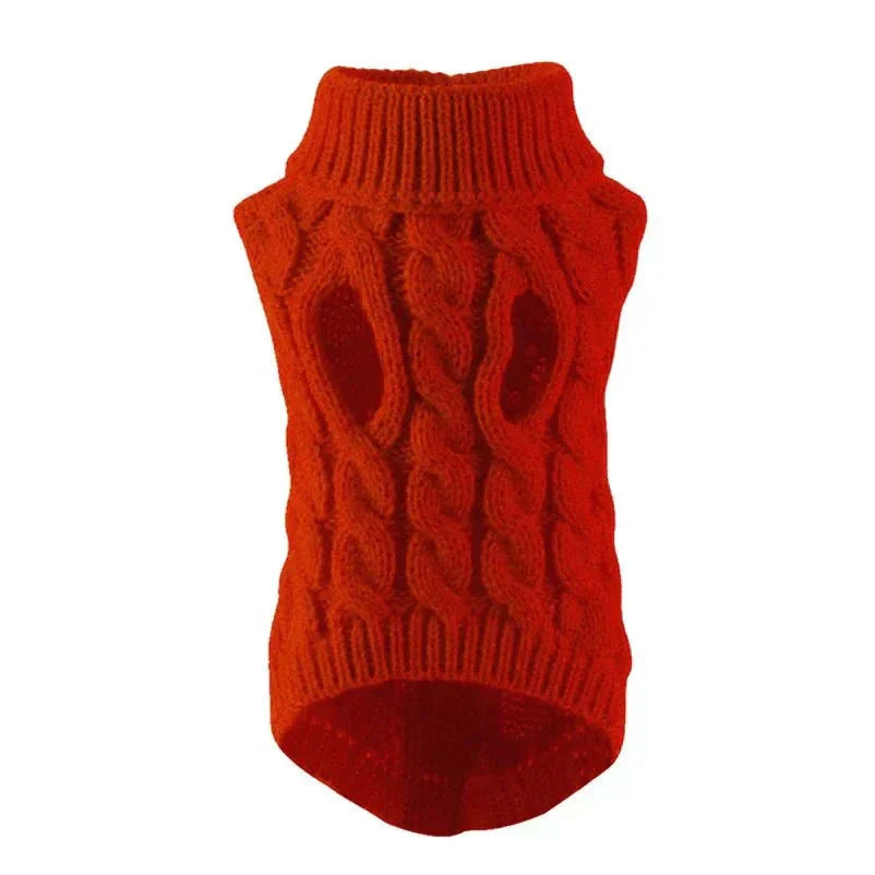 Knitted Dog Sweater with Warm Turtleneck for Small and Medium Pets