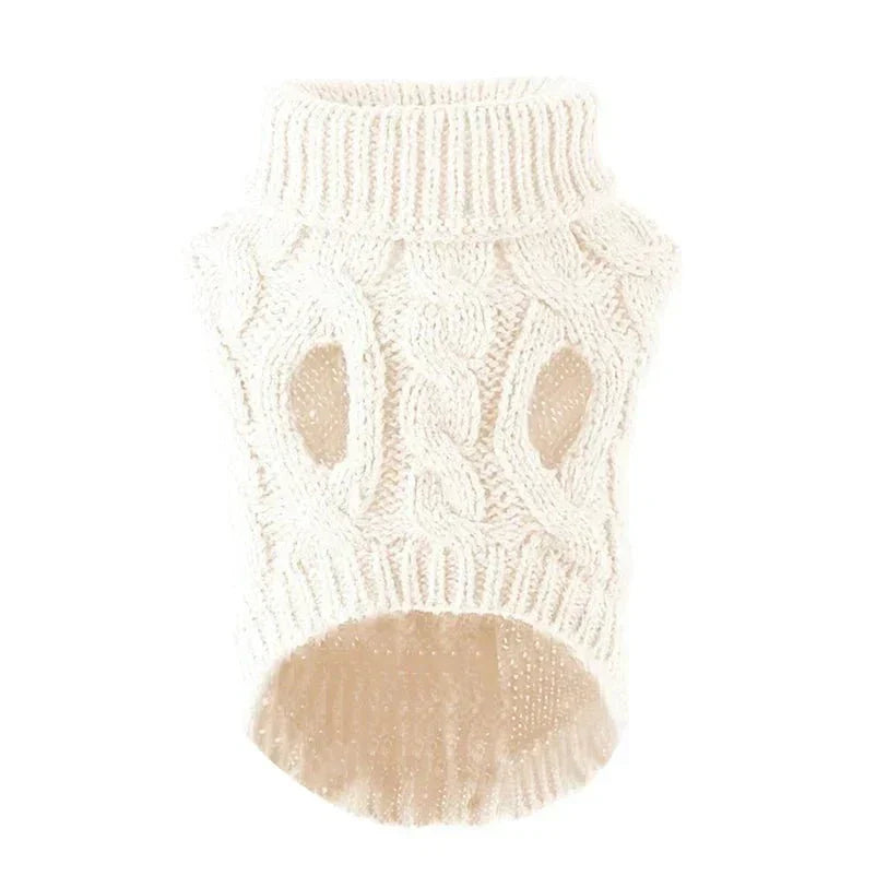 Knitted Dog Sweater with Warm Turtleneck for Small and Medium Pets