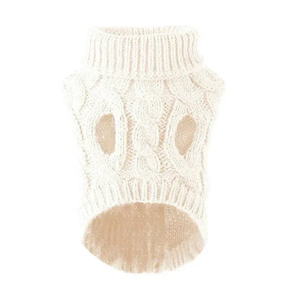 Knitted Dog Sweater with Warm Turtleneck for Small and Medium Pets