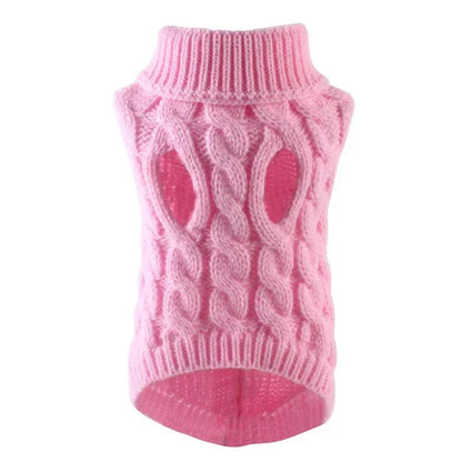 Knitted Dog Sweater with Warm Turtleneck for Small and Medium Pets