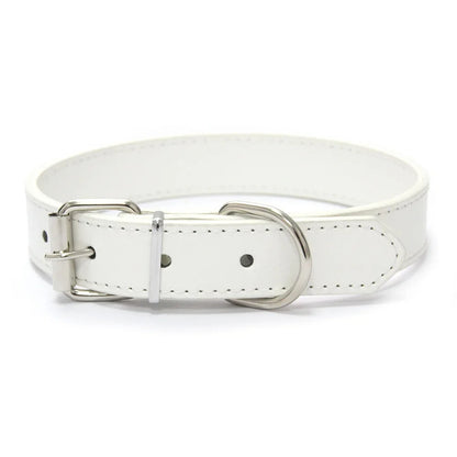 Finn™ Solid PU Leather Dog Collar Adjustable